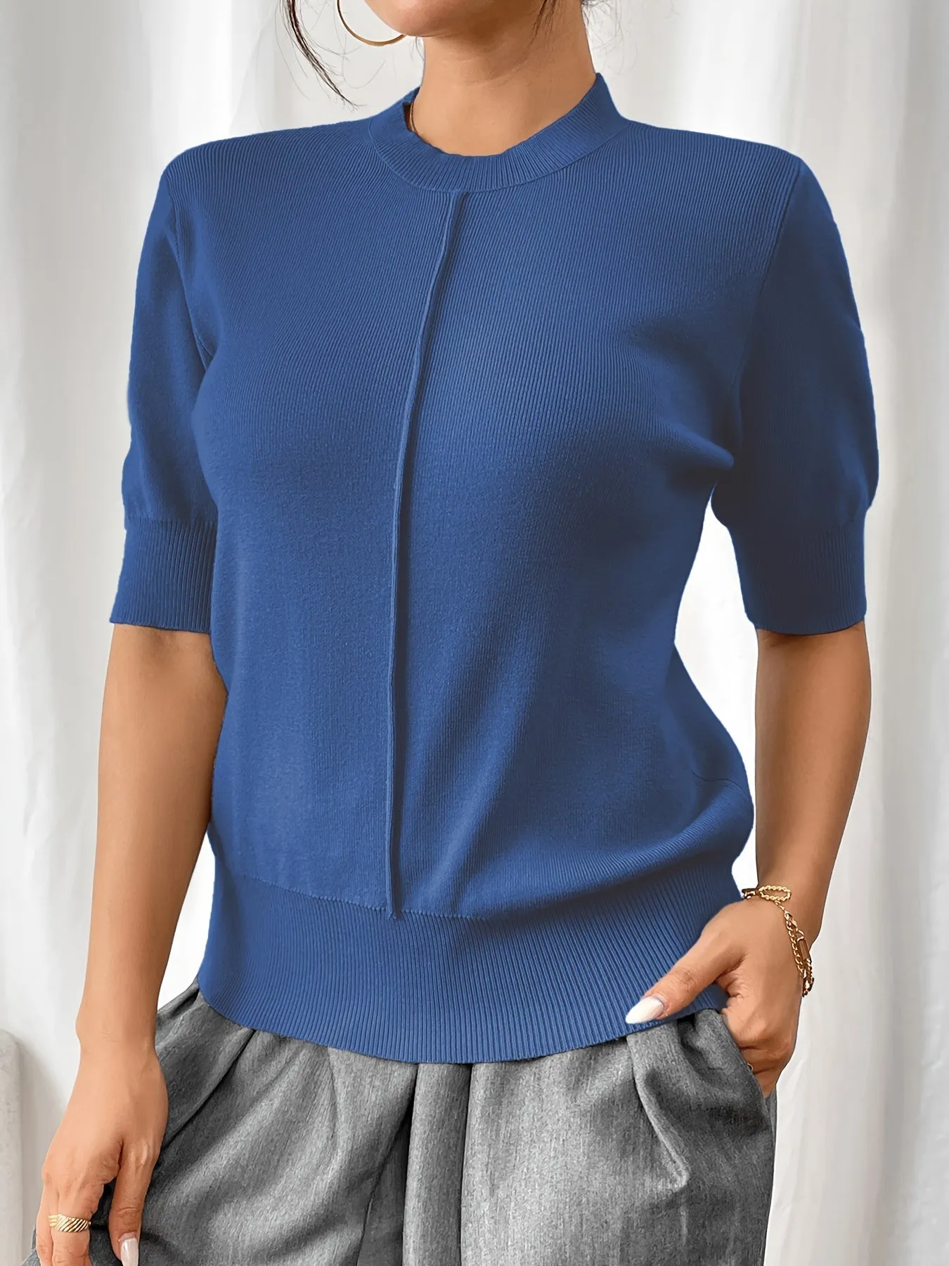 Nerissa | Ribbed Short-Sleeve Top