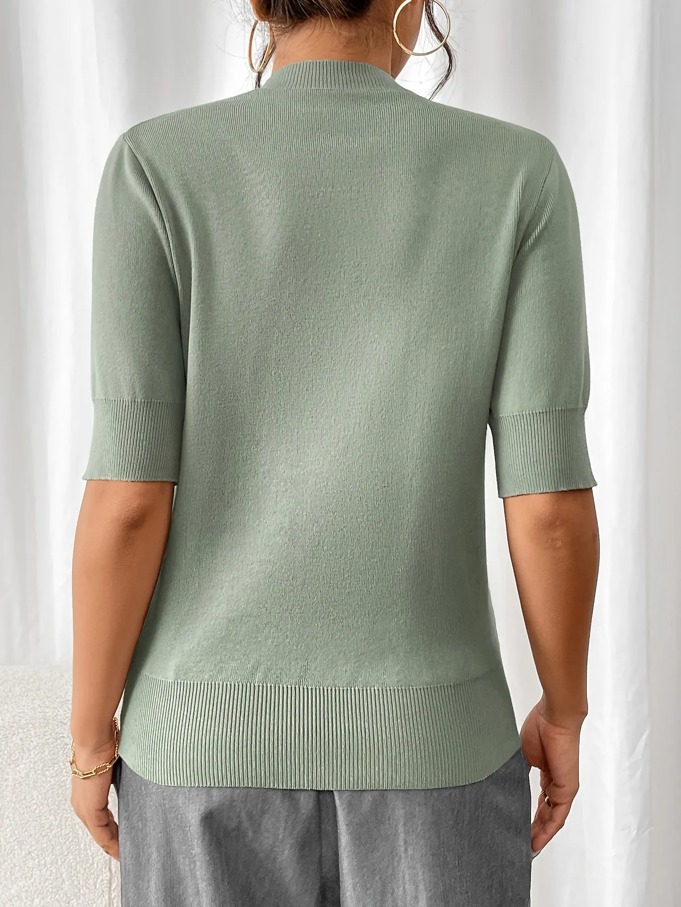 Nerissa | Ribbed Short-Sleeve Top
