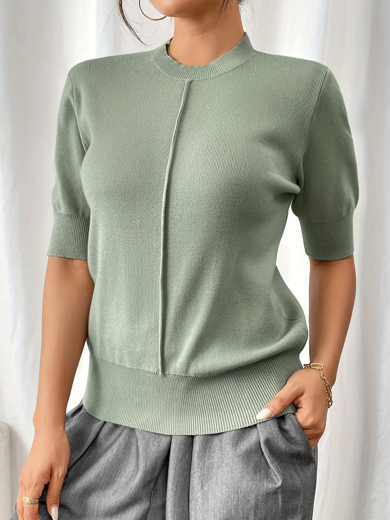 Nerissa | Ribbed Short-Sleeve Top