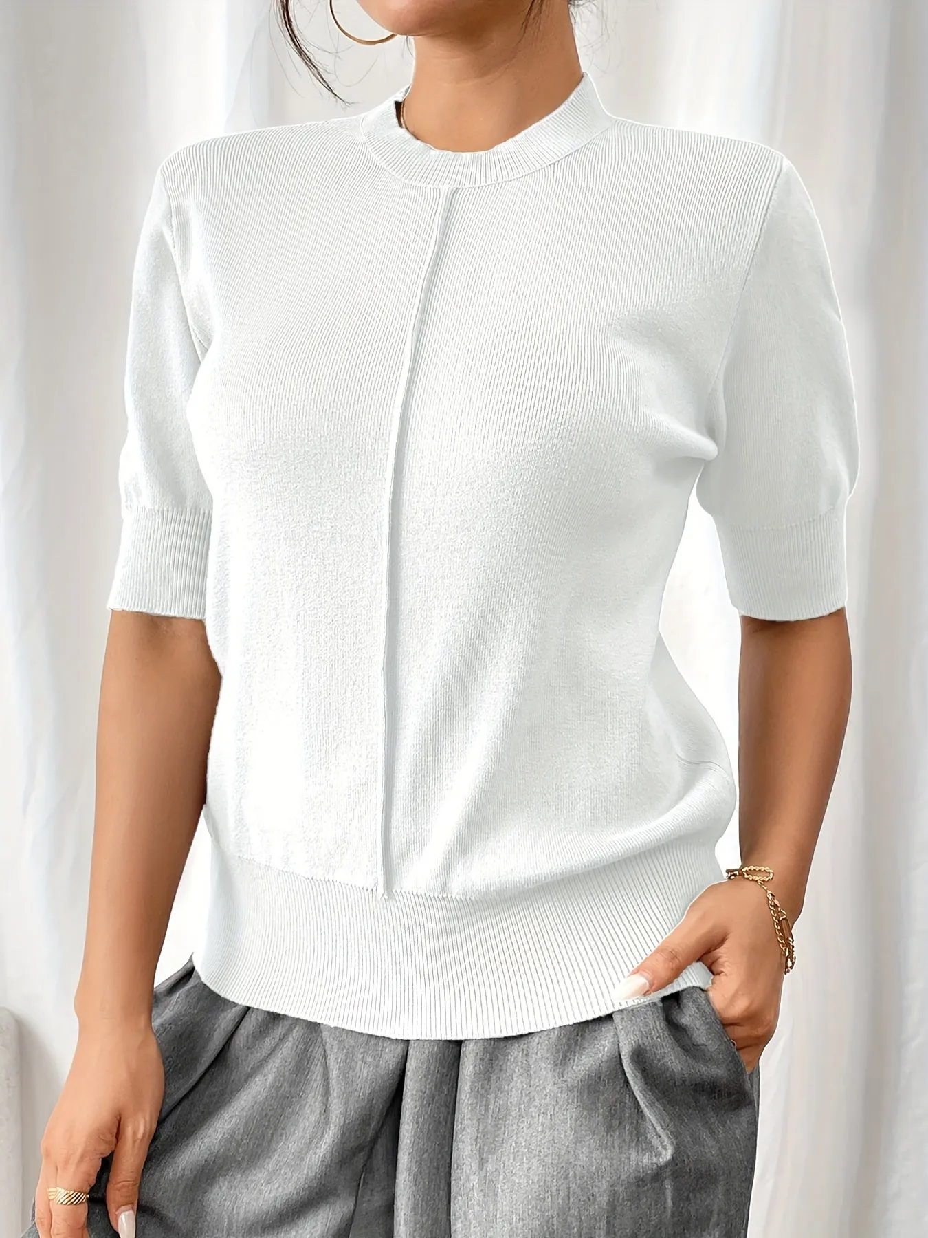 Nerissa | Ribbed Short-Sleeve Top