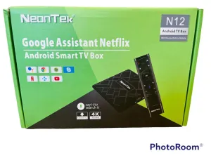 New in box! Neontek N12 Android Smart TV Box with voice search (Android nougat, wifi, RJ45, bluetooth voice remote, play store,2GB ram, 16GB rom)