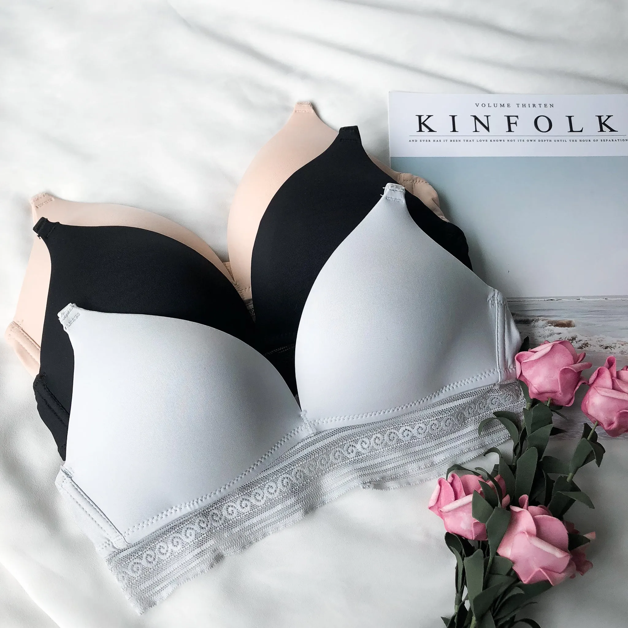 No-Wire Everyday Ultra Comfort Lace Trim Bra V3.0 in Vanilla Nude