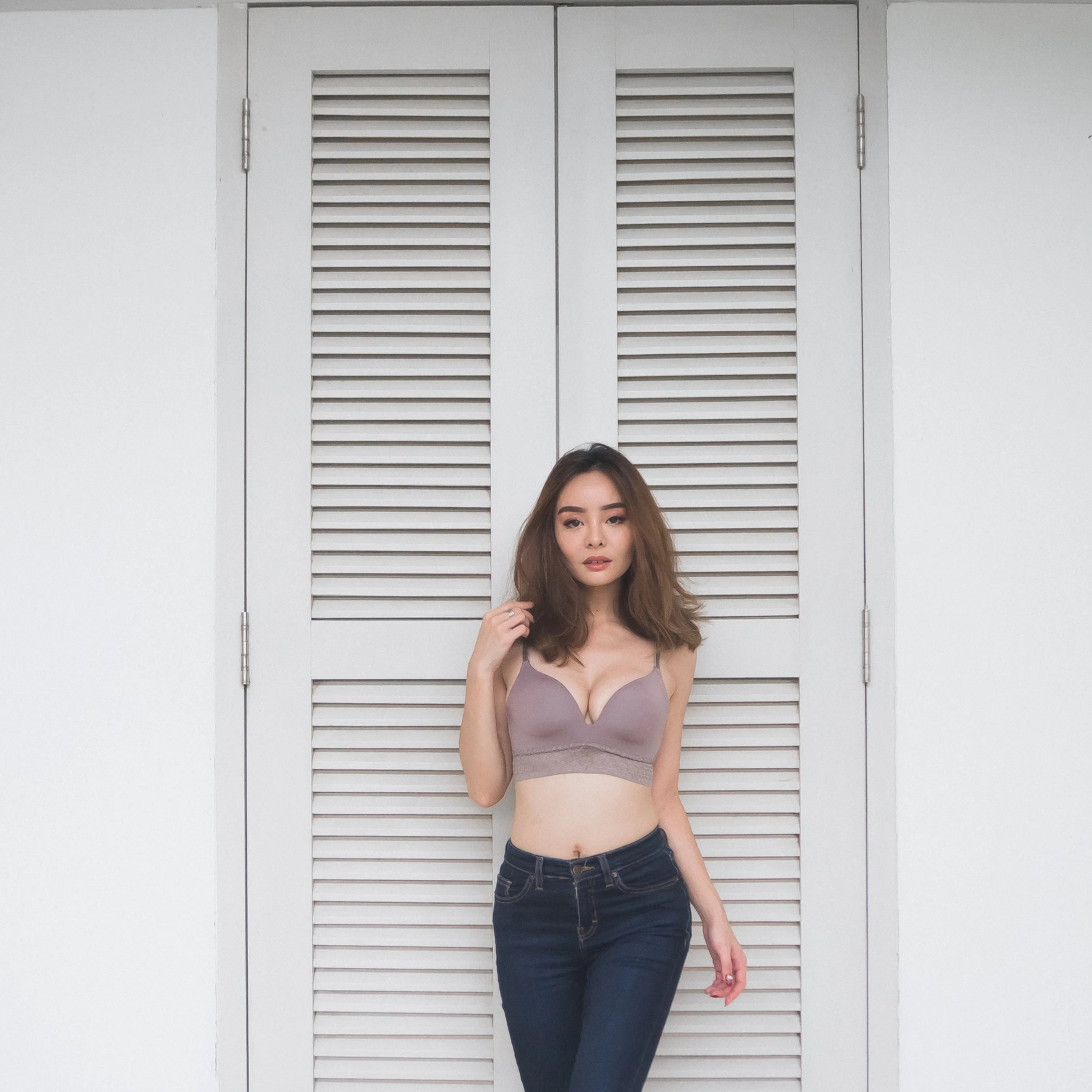 No-Wire Everyday Ultra Comfort Lace Trim T-Shirt Bra V2.0 in Muted Grey (Size XL only)