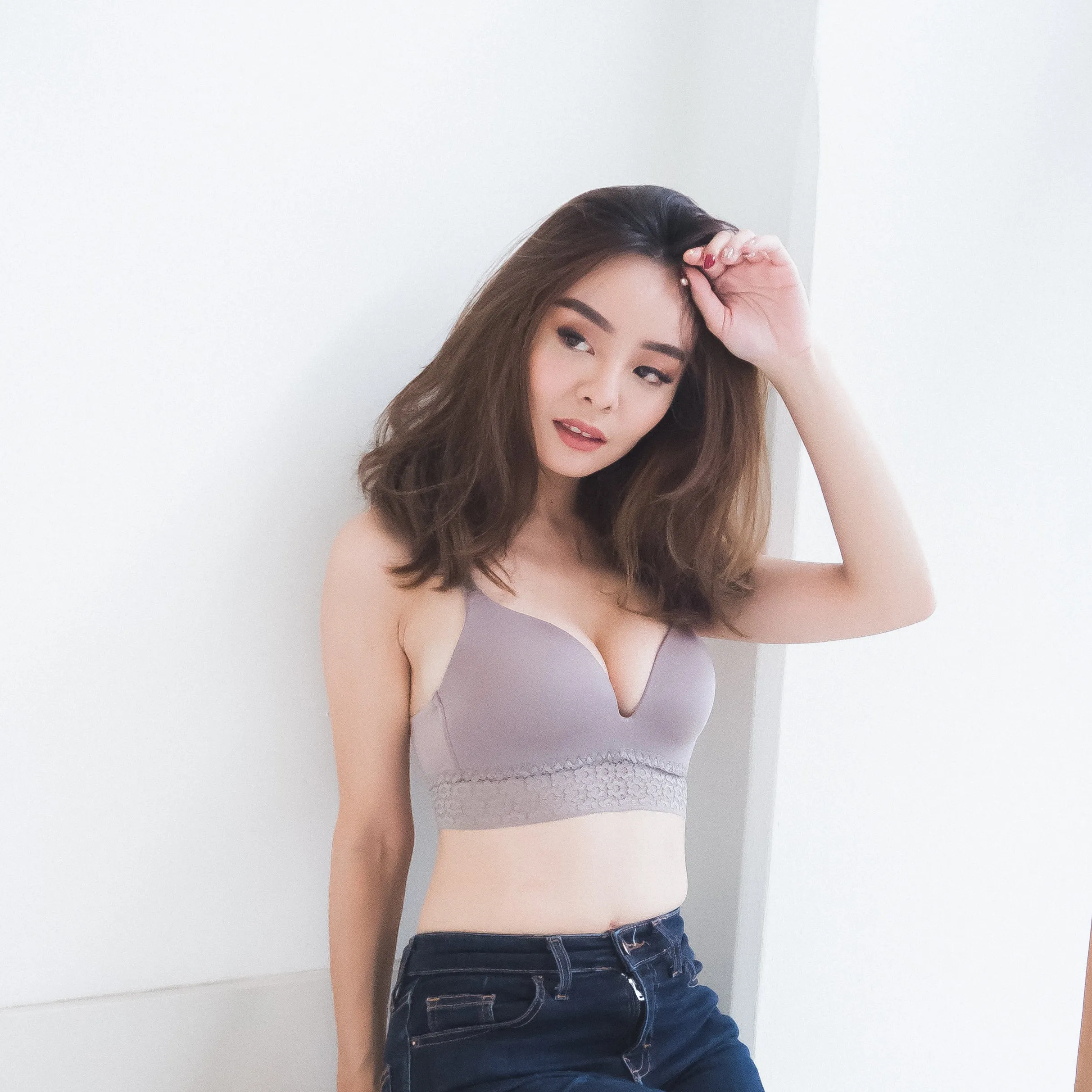 No-Wire Everyday Ultra Comfort Lace Trim T-Shirt Bra V2.0 in Muted Grey (Size XL only)