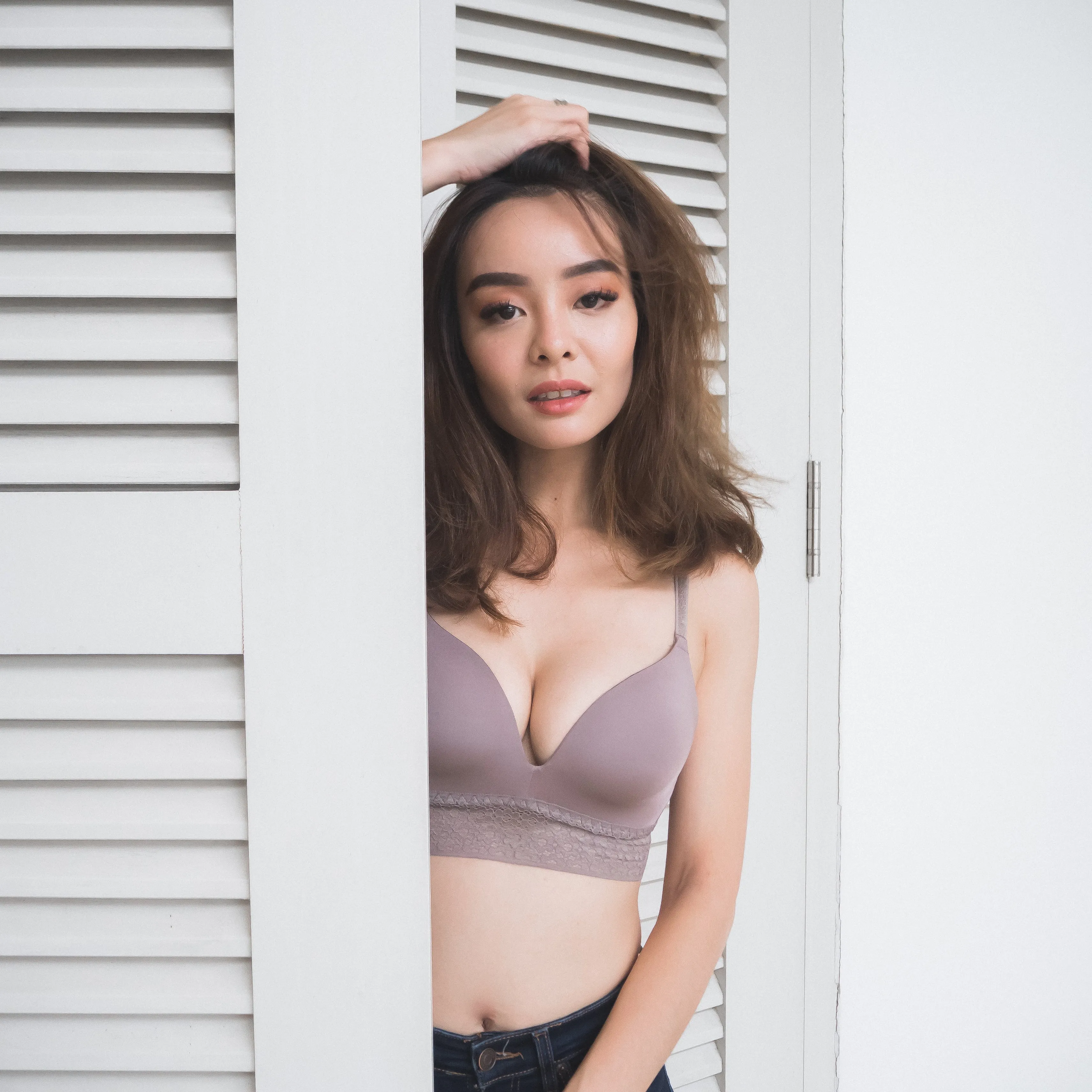 No-Wire Everyday Ultra Comfort Lace Trim T-Shirt Bra V2.0 in Muted Grey (Size XL only)