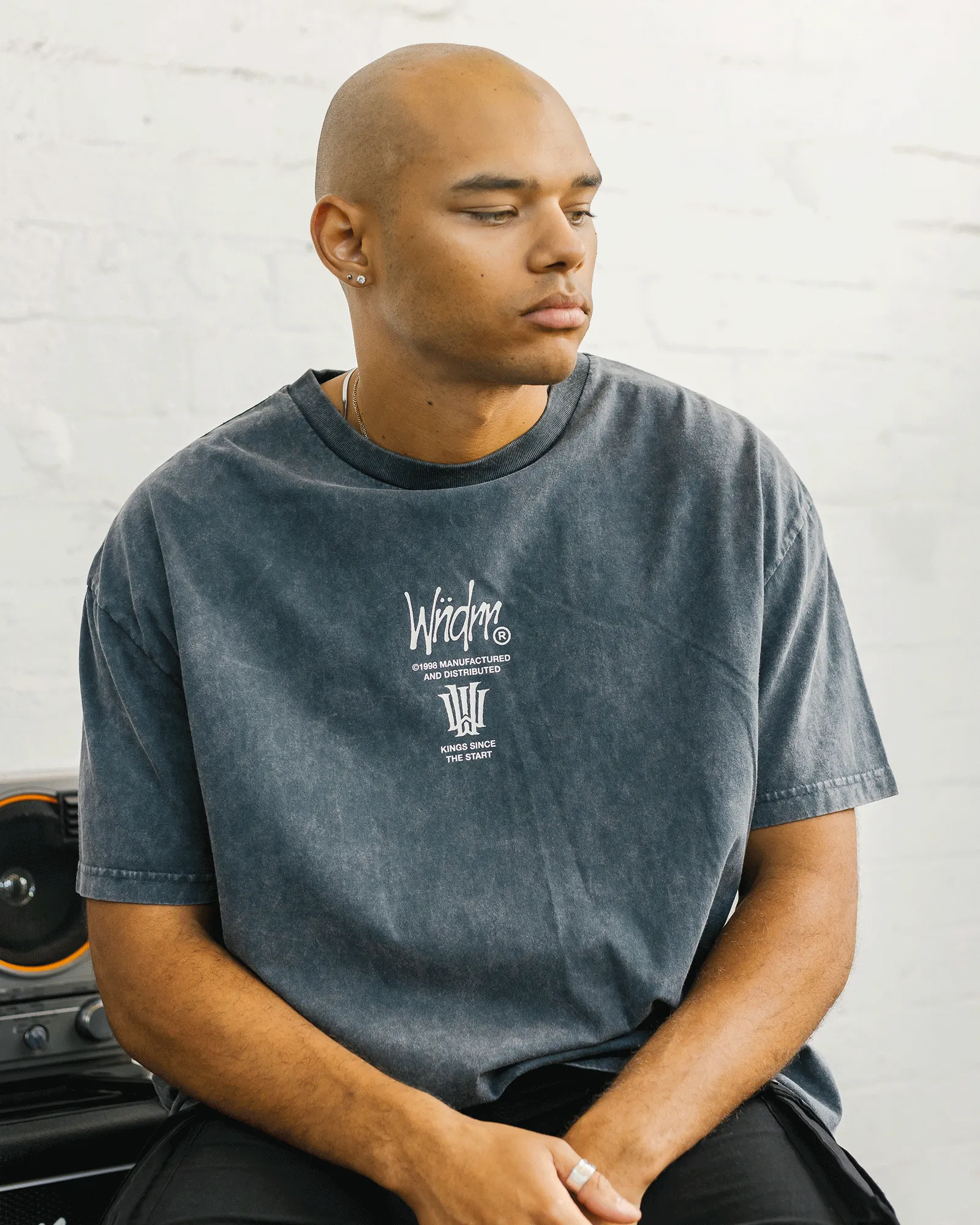 NOISE BOX FIT TEE - WASHED GREY