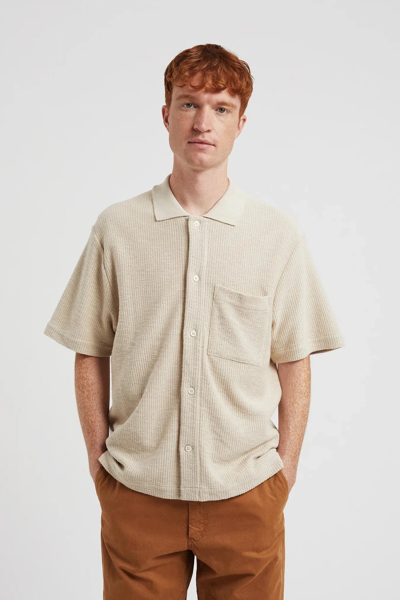 Norse Projects - Gustav Crochet Jersey Shirt - Oatmeal