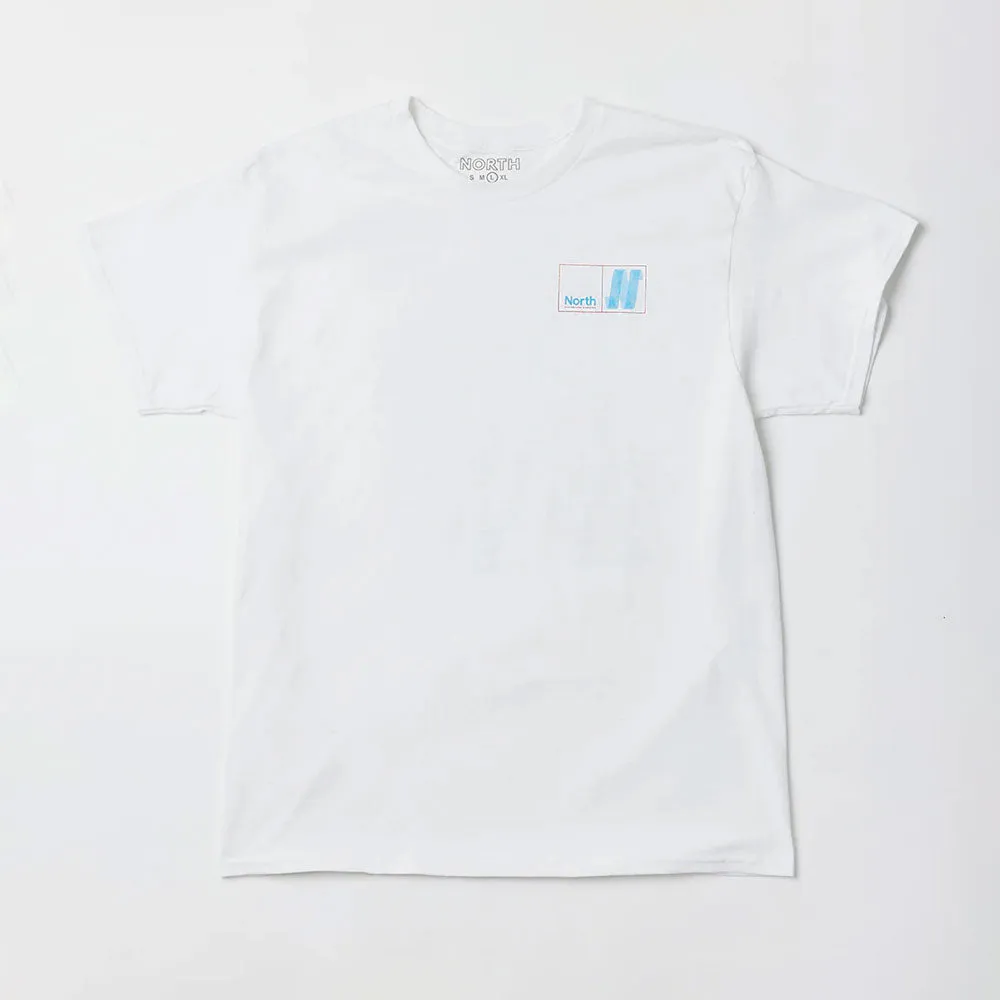 North 'N Logo' T-Shirt (White / Blue / Red)
