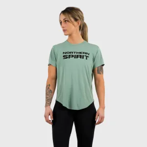 Northern Spirit - Epaulet Women Regular Fit T-Shirt - SHALE GREEN