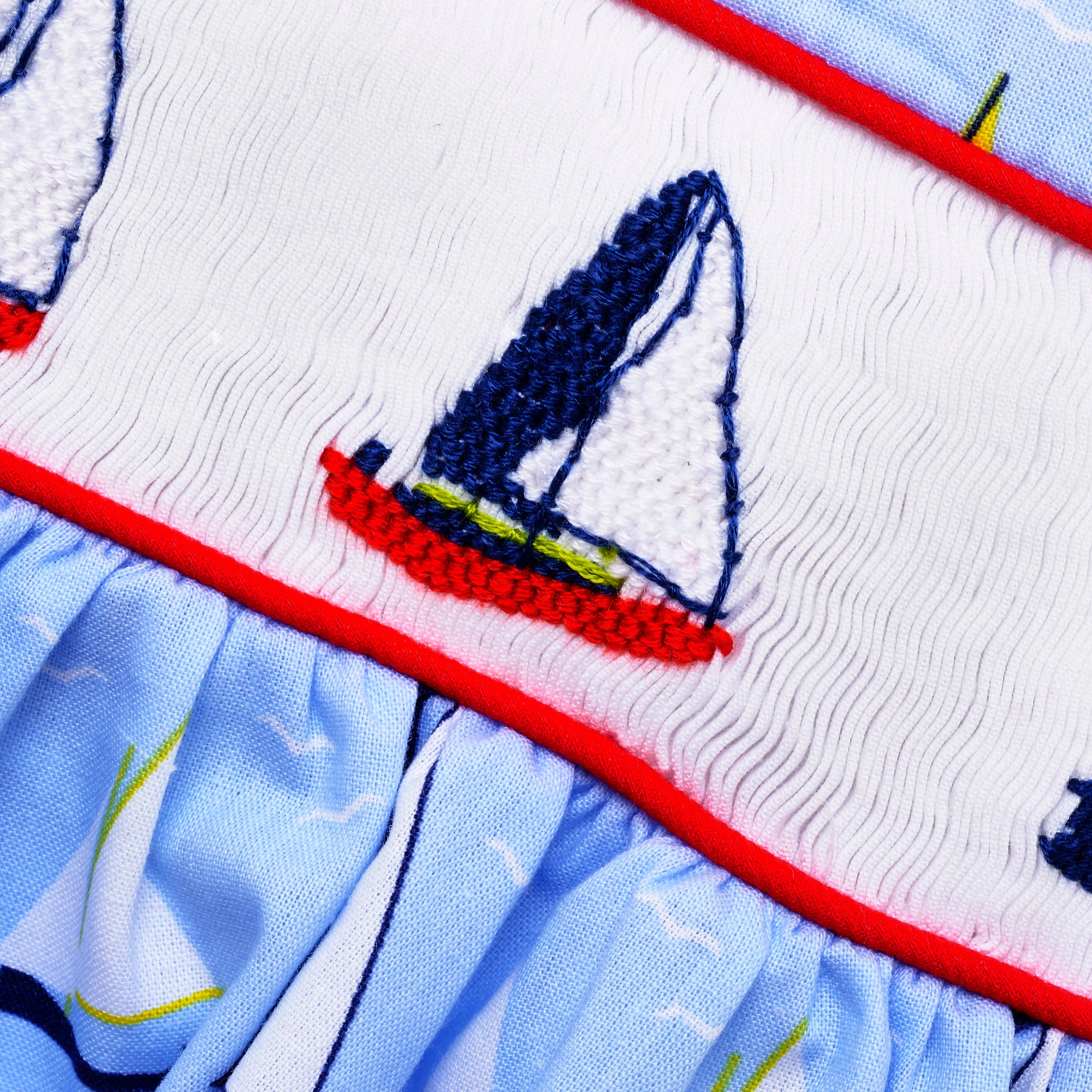 Ocean Baby Girls Two Piece Nautical Themed Smocked Set (3M-8Y)