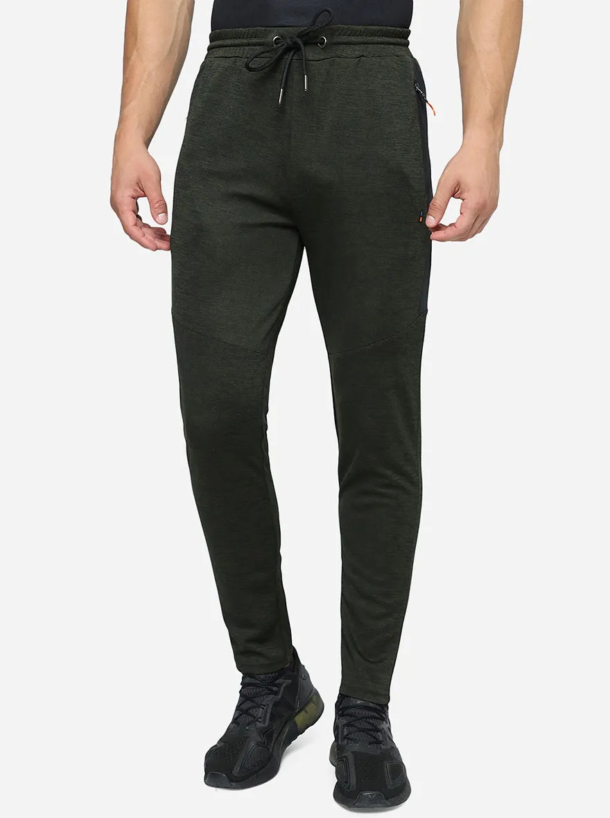 Olive Solid Slim Fit Track Pant | Jade Play