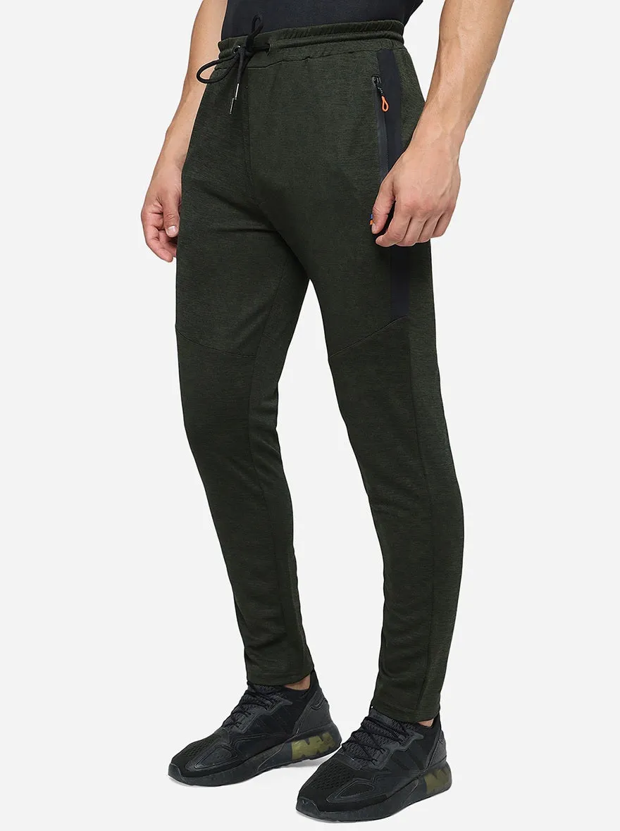 Olive Solid Slim Fit Track Pant | Jade Play