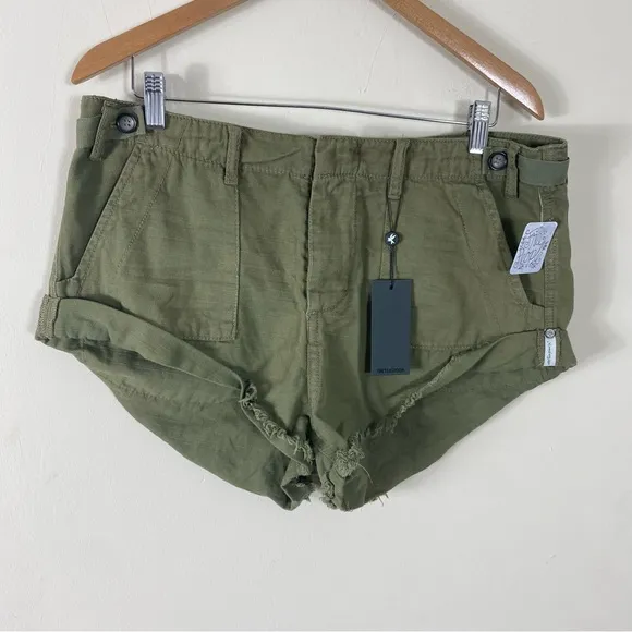 One Teaspoon Militaire Bandits Cargo Khaki Denim Shorts - 31
