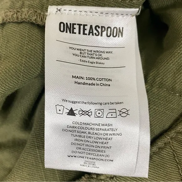 One Teaspoon Militaire Bandits Cargo Khaki Denim Shorts - 31