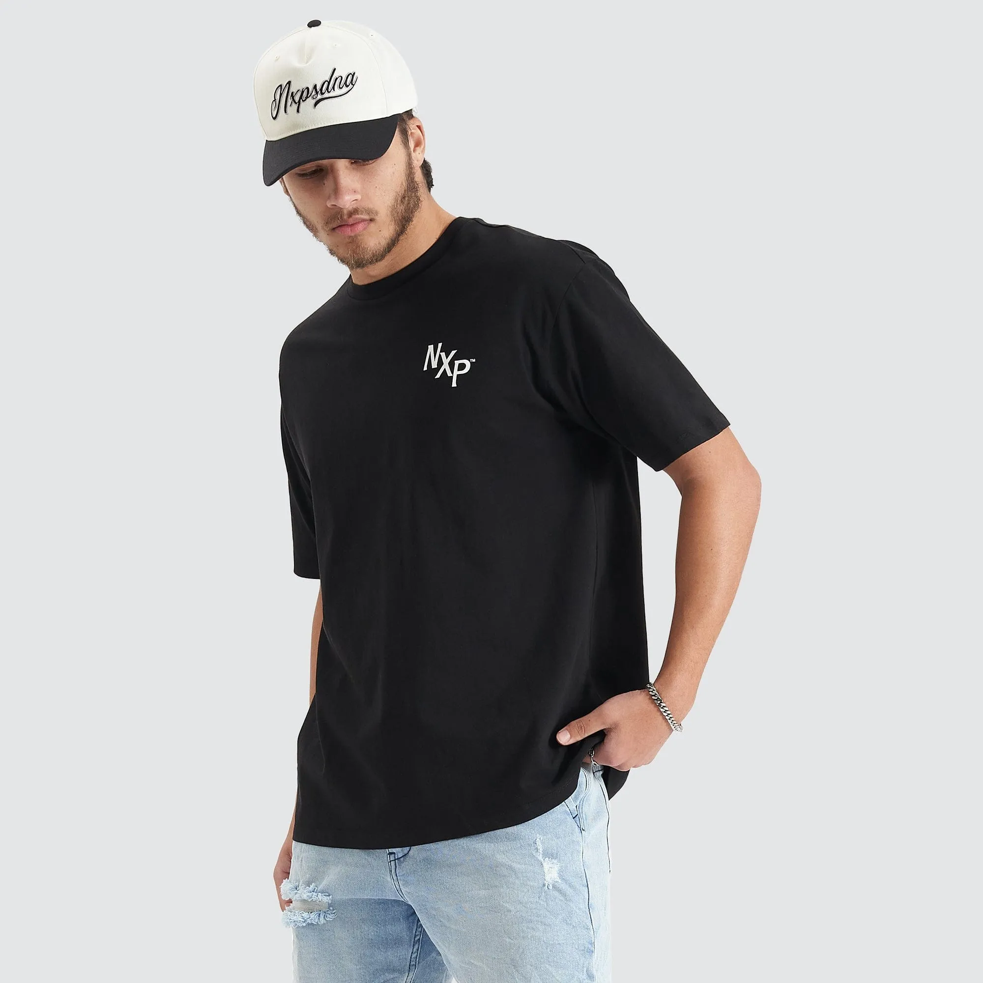 Orbit Heavy Box Fit Tee Jet Black