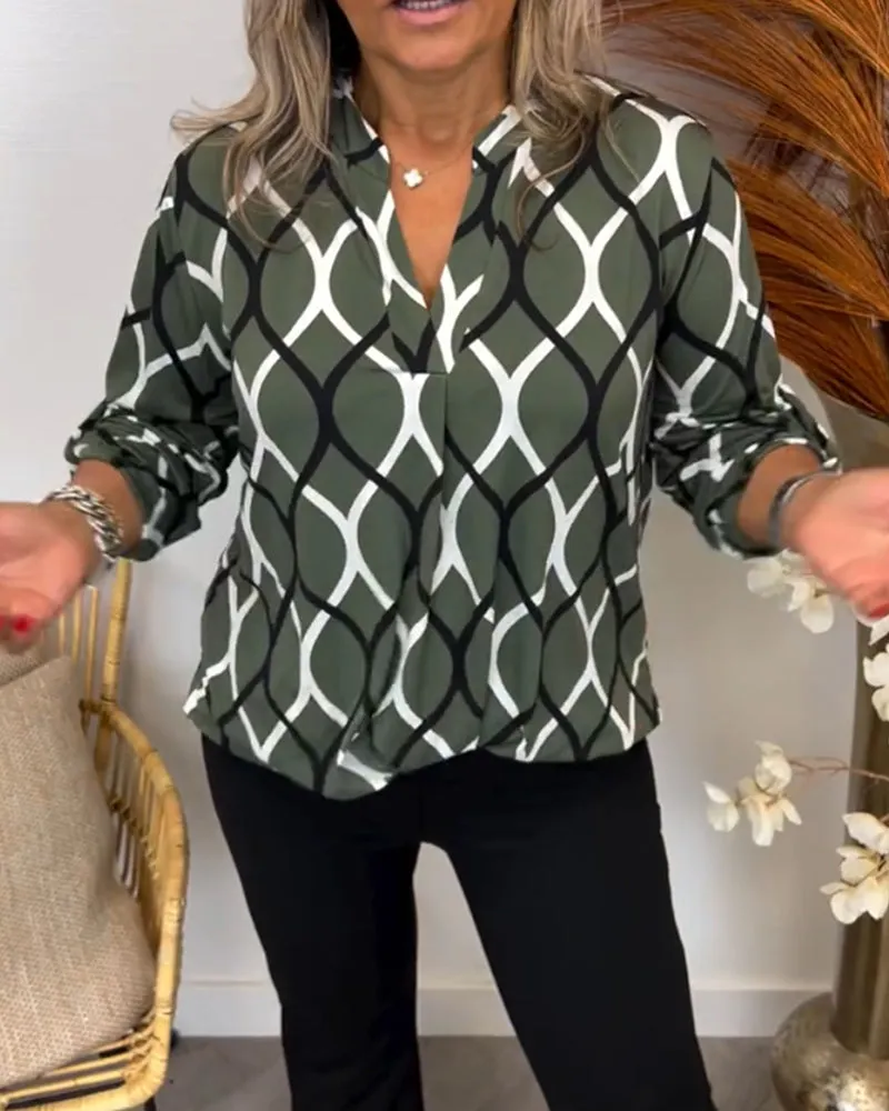 Oriana™ - Geometric Chic Blouse