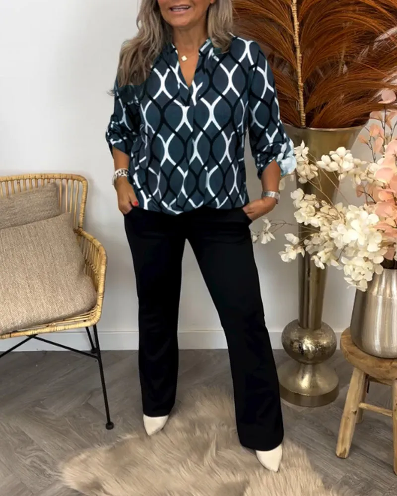Oriana™ - Geometric Chic Blouse