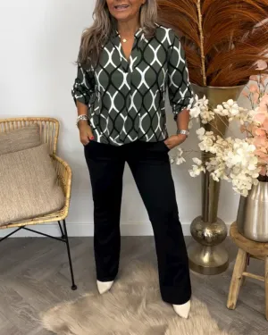 Oriana™ - Geometric Chic Blouse