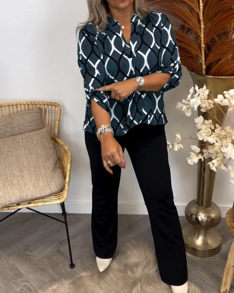 Oriana™ - Geometric Chic Blouse