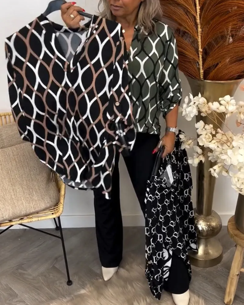 Oriana™ - Geometric Chic Blouse