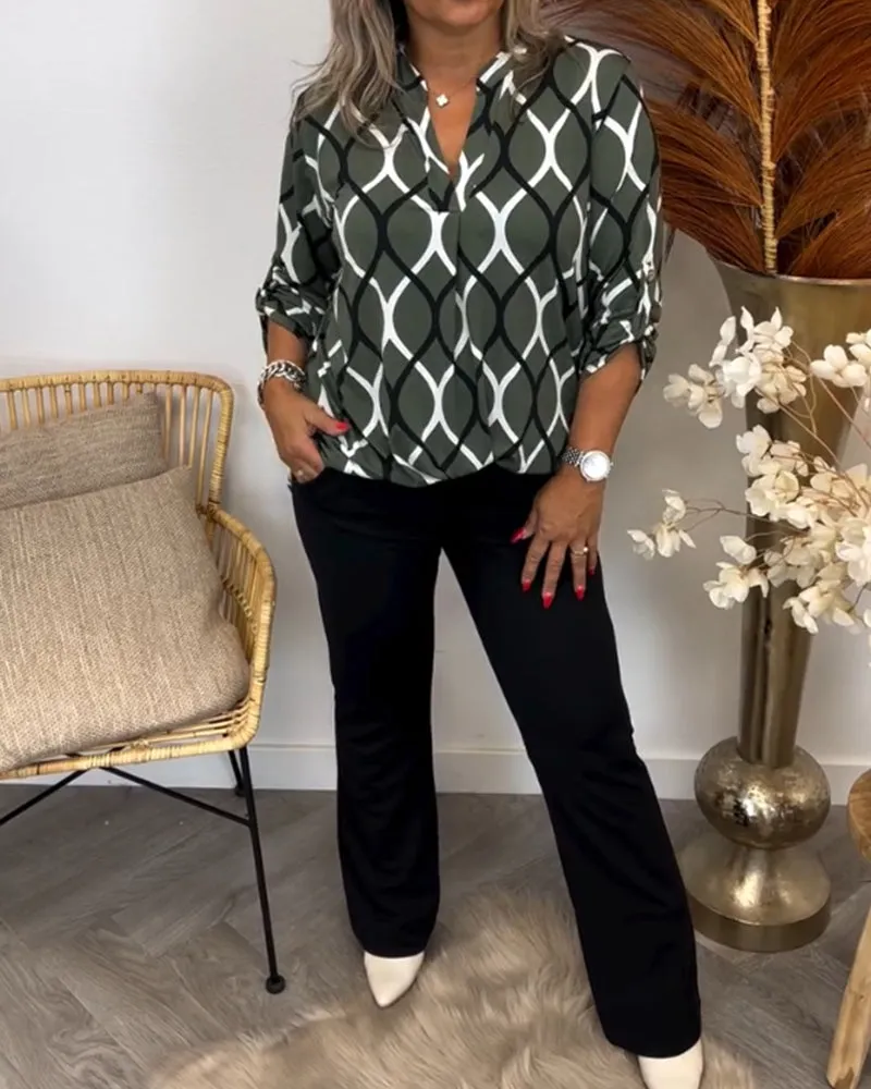 Oriana™ - Geometric Chic Blouse