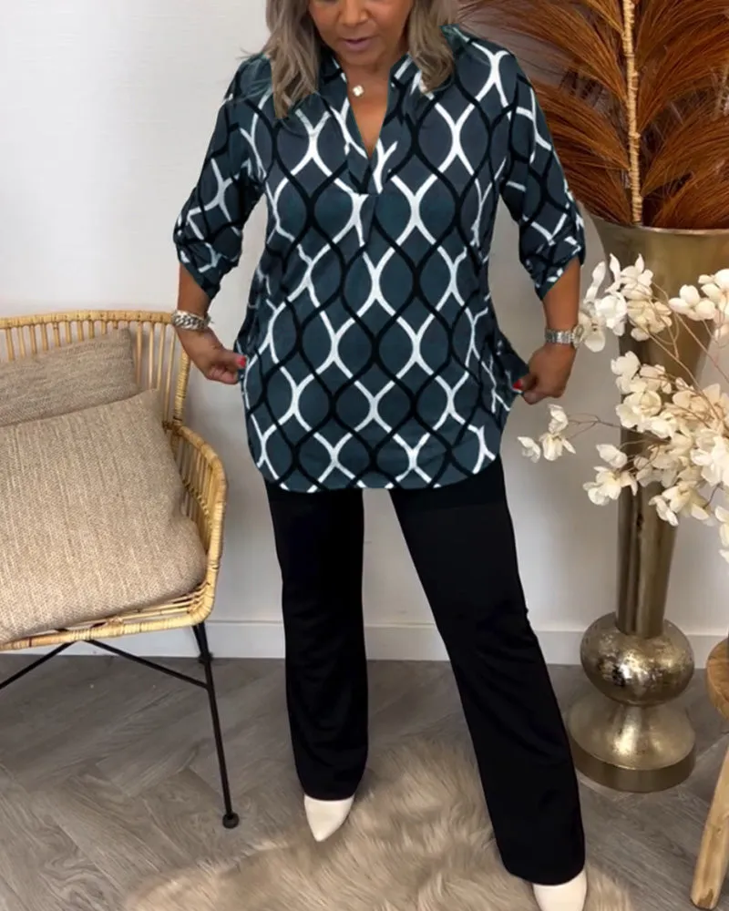 Oriana™ - Geometric Chic Blouse