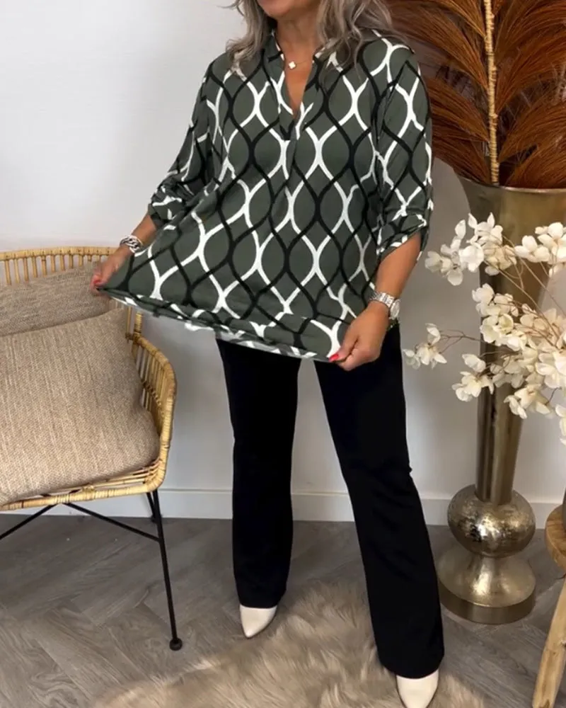 Oriana™ - Geometric Chic Blouse