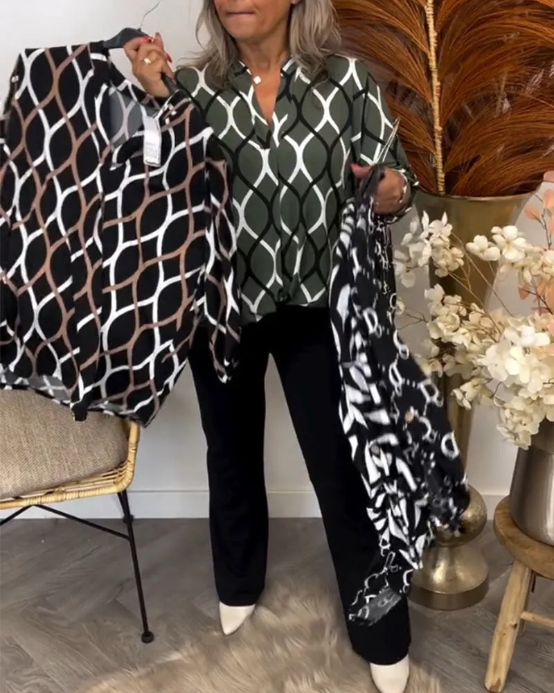 Oriana™ - Geometric Chic Blouse