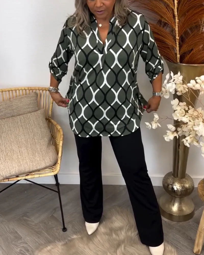 Oriana™ - Geometric Chic Blouse