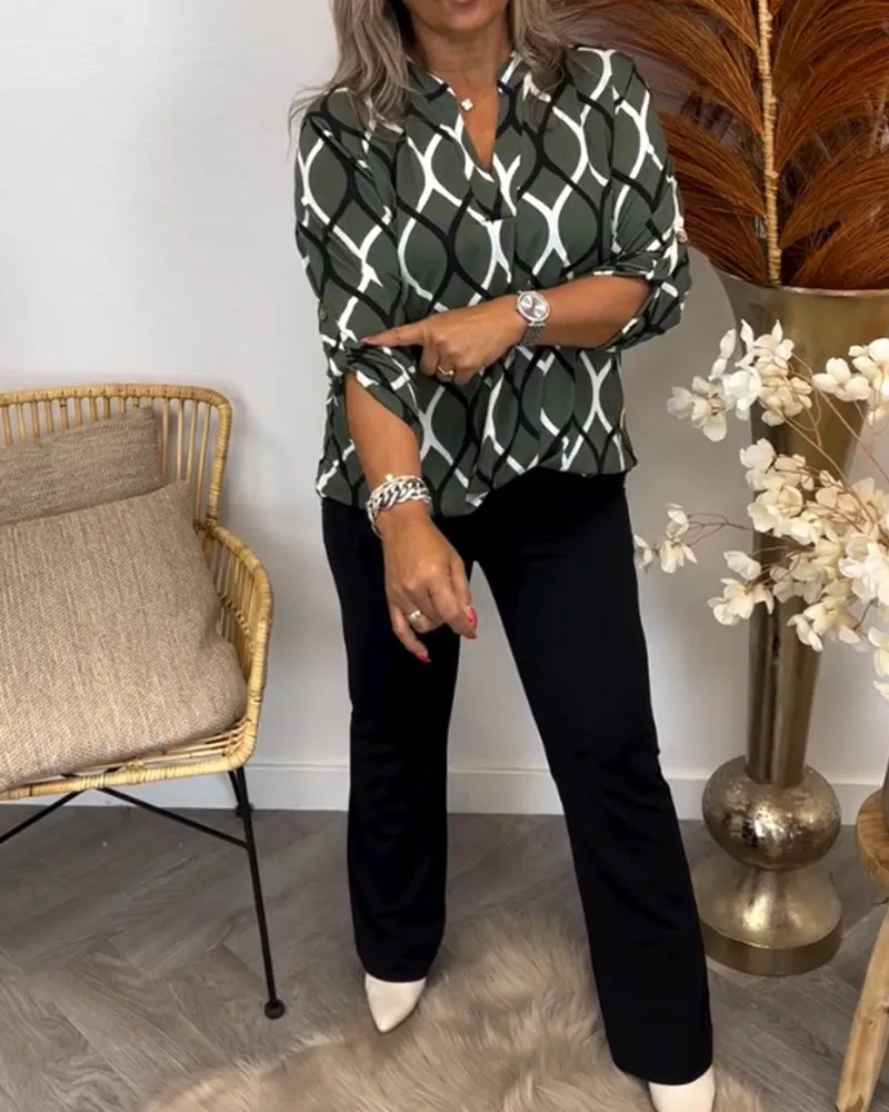 Oriana™ - Geometric Chic Blouse