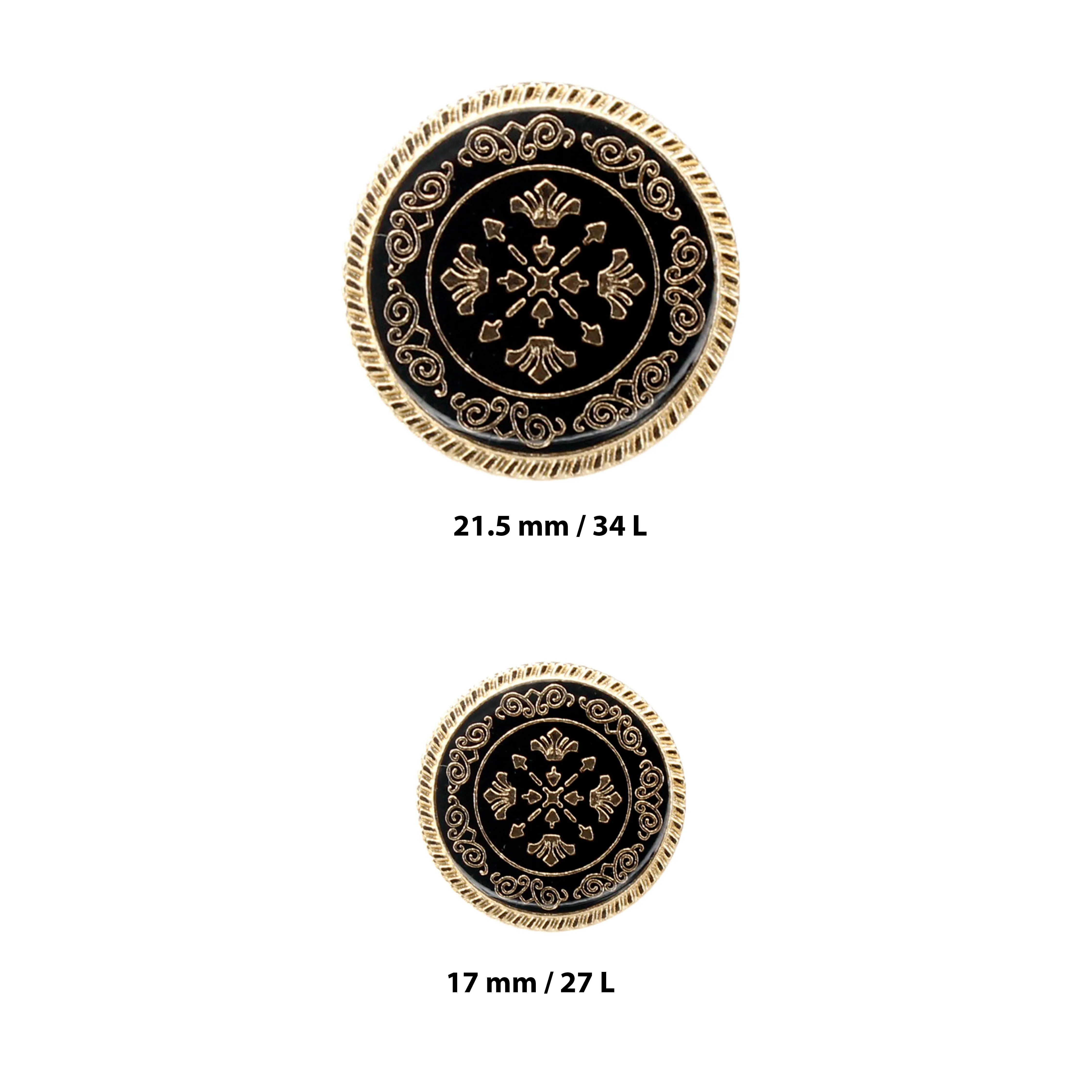 Ornate Snowflake Metal Buttons ( 6 Big   6 Small)