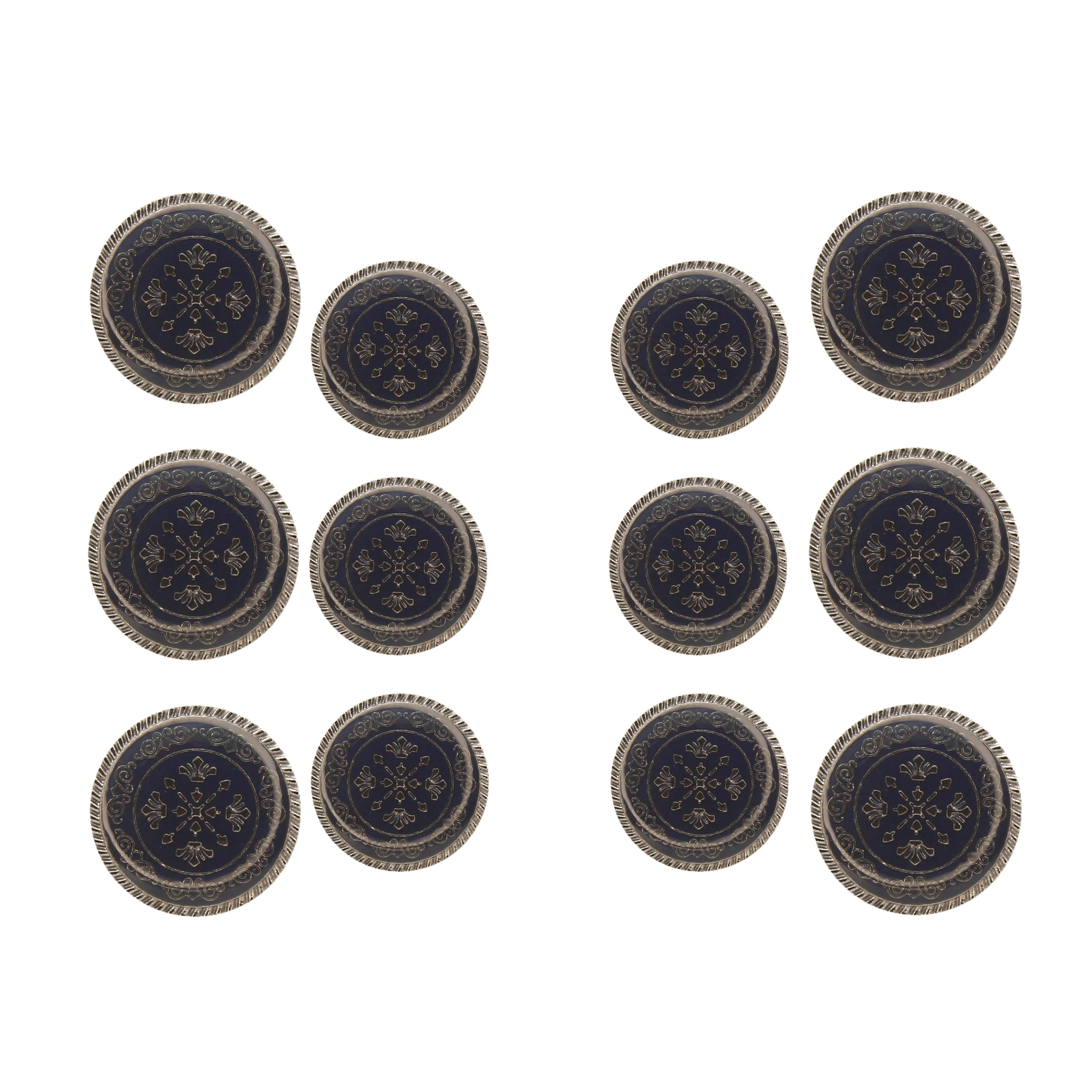 Ornate Snowflake Metal Buttons ( 6 Big   6 Small)