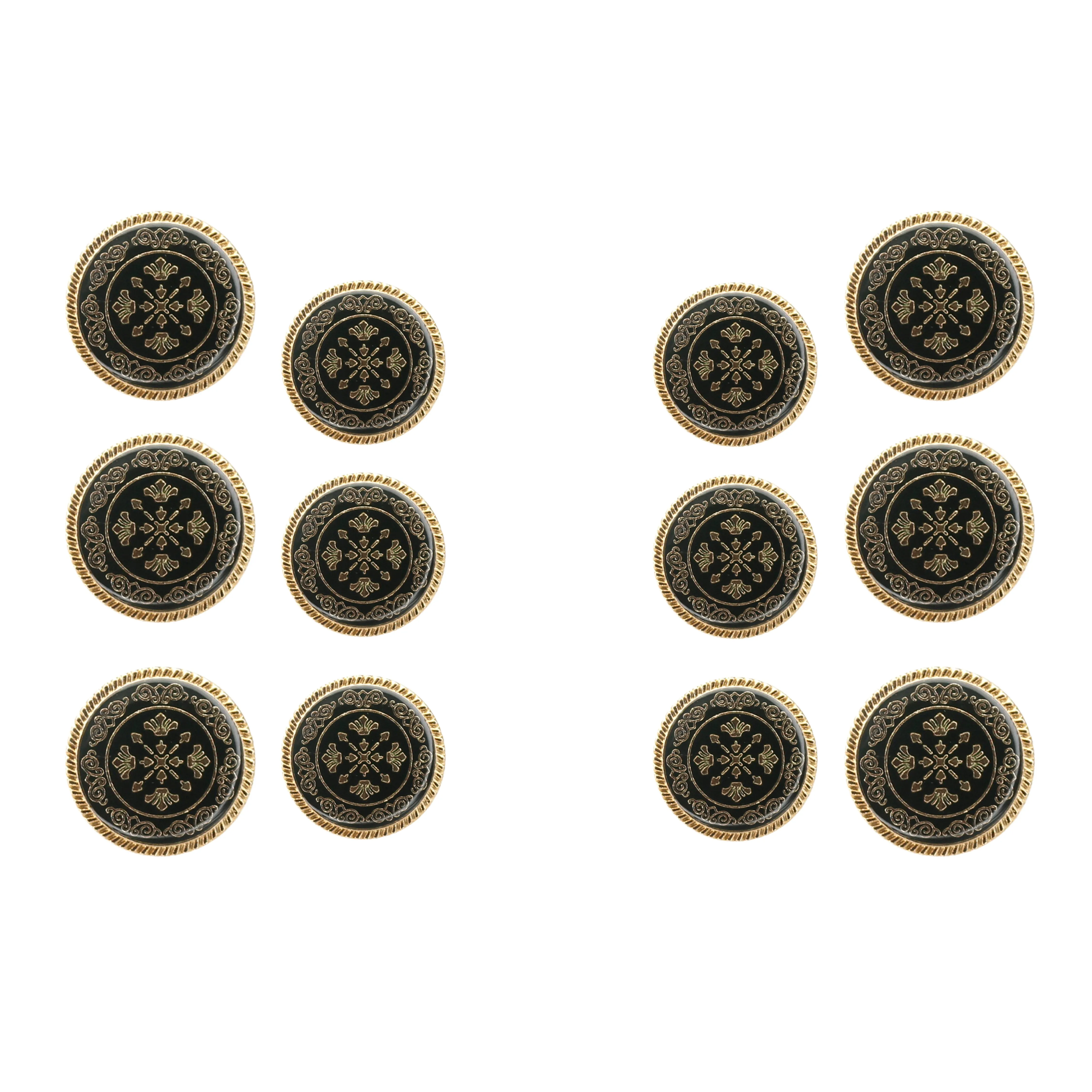 Ornate Snowflake Metal Buttons ( 6 Big   6 Small)