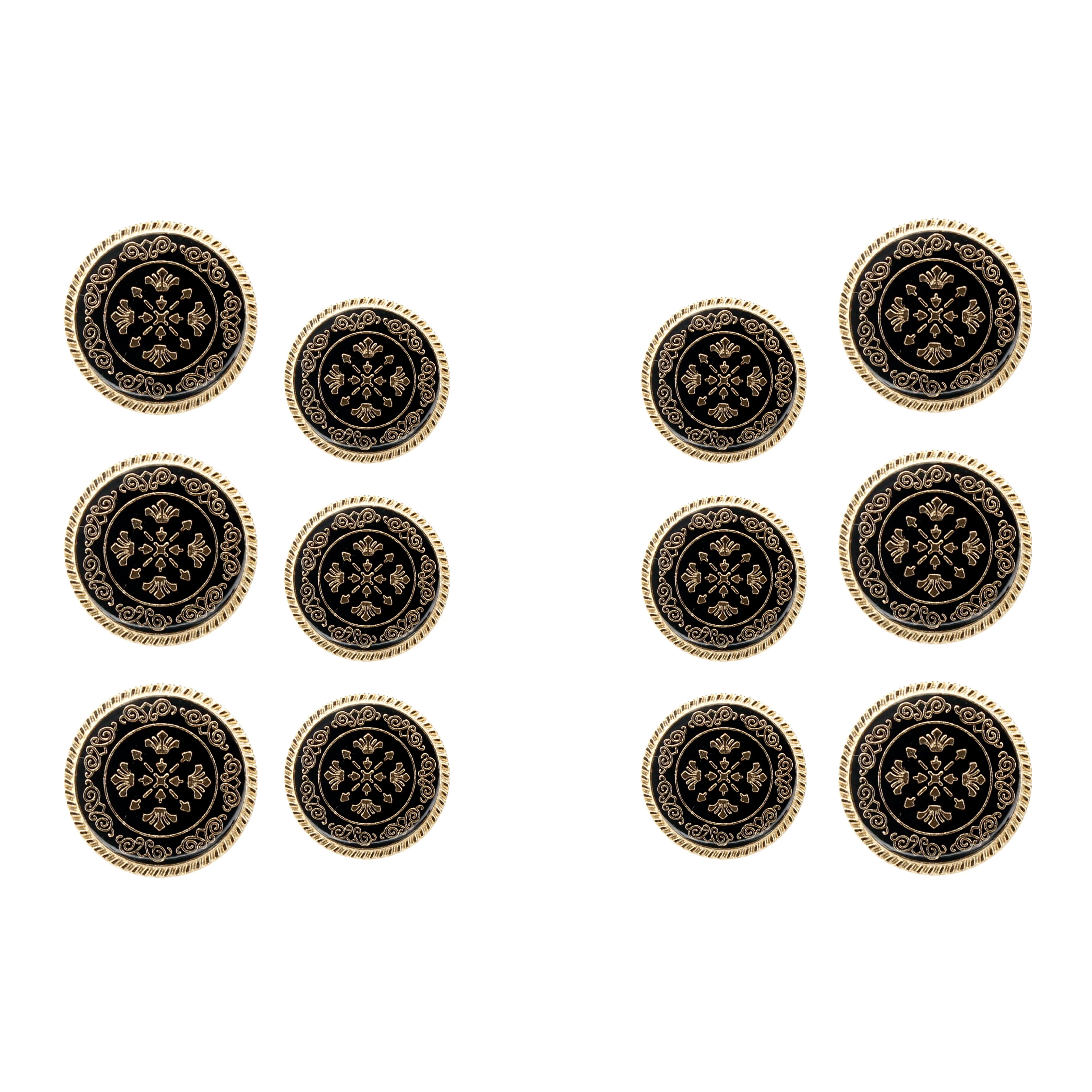 Ornate Snowflake Metal Buttons ( 6 Big   6 Small)