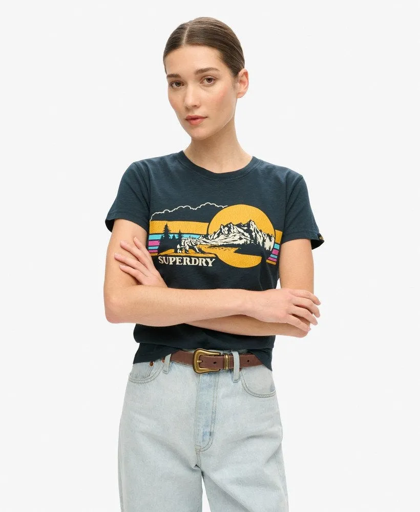 Outdoor Stripe Fitted Tshirt | Eclipse Navy