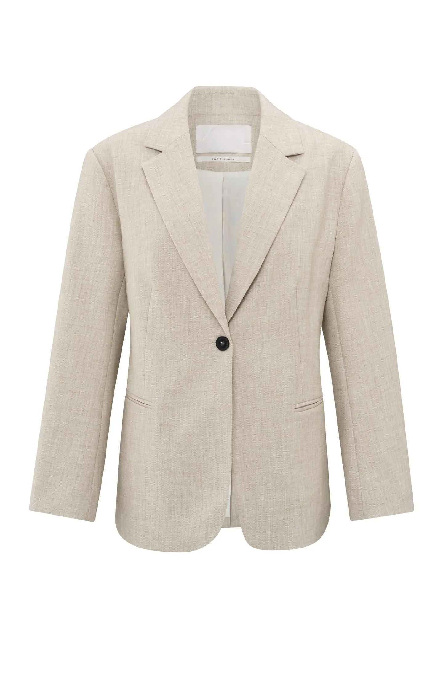 Oversized blazer with belt and classic lapels