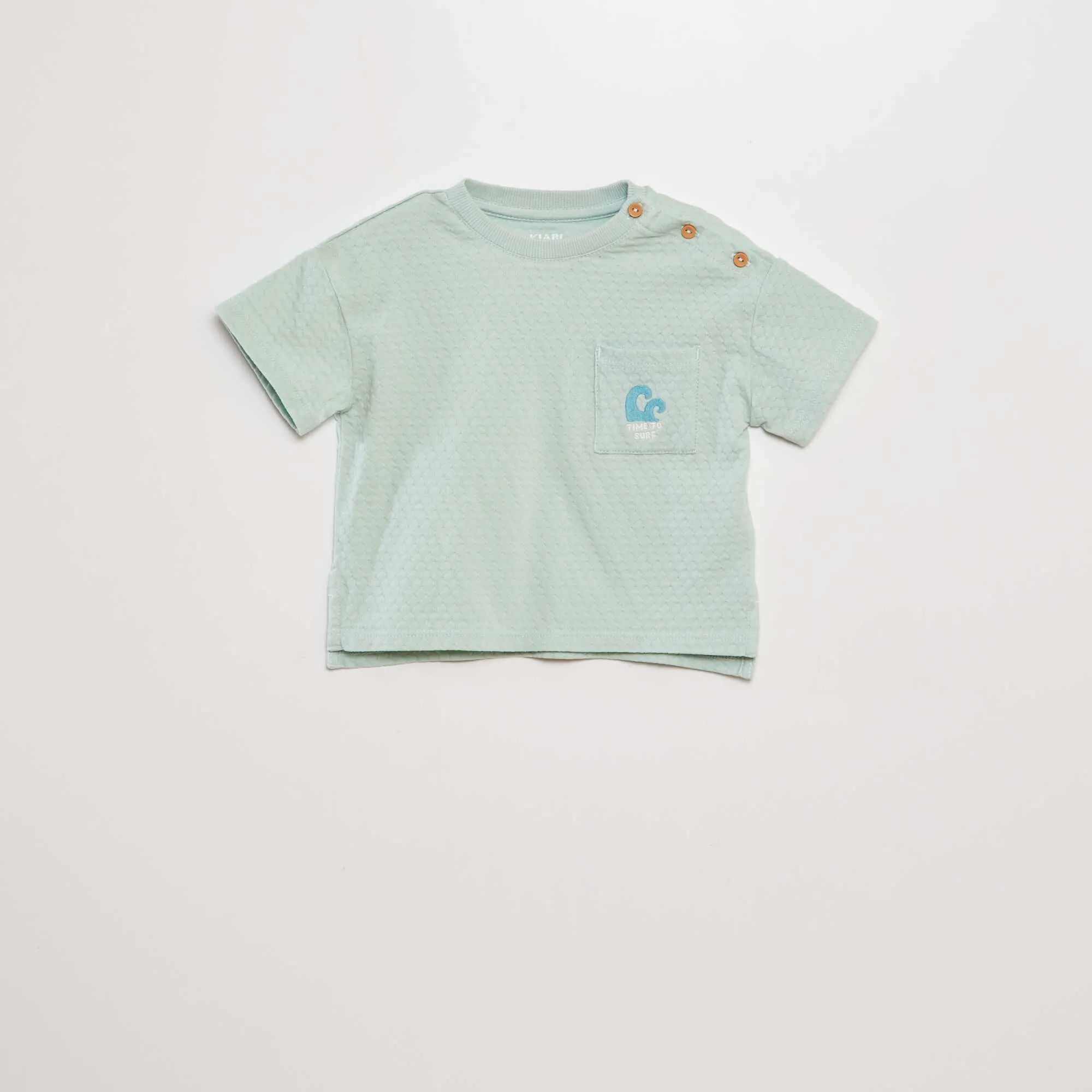 Oversized textured T-shirt BLUE