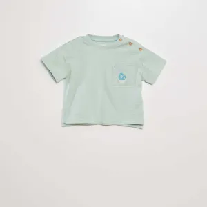 Oversized textured T-shirt BLUE