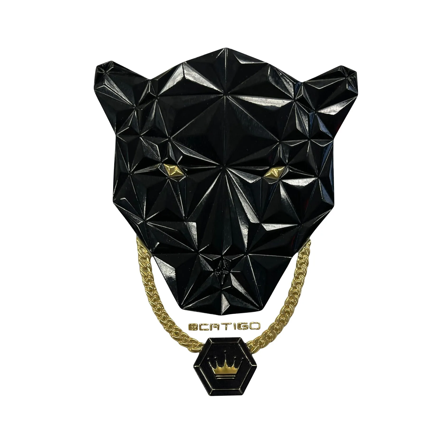 PANTHER GOLD CHAIN PATCH BLACK T-SHIRT KIDS