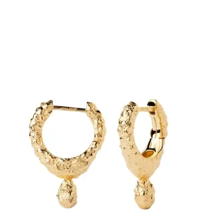 PDPAOLA Gold Lava Textured Hoop Earrings