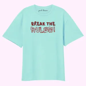 Peach Blossom Women's Printed Over-sized  Tshirt | Cotton Half Sleeve LT Green Color T-Shirt | Break The rules