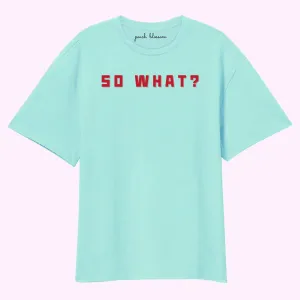 Peach Blossom Women's Printed Over-sized  Tshirt | Cotton Half Sleeve LT Green Color T-Shirt | So What