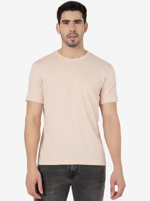 Peach Solid Slim Fit T-Shirt | JadeBlue