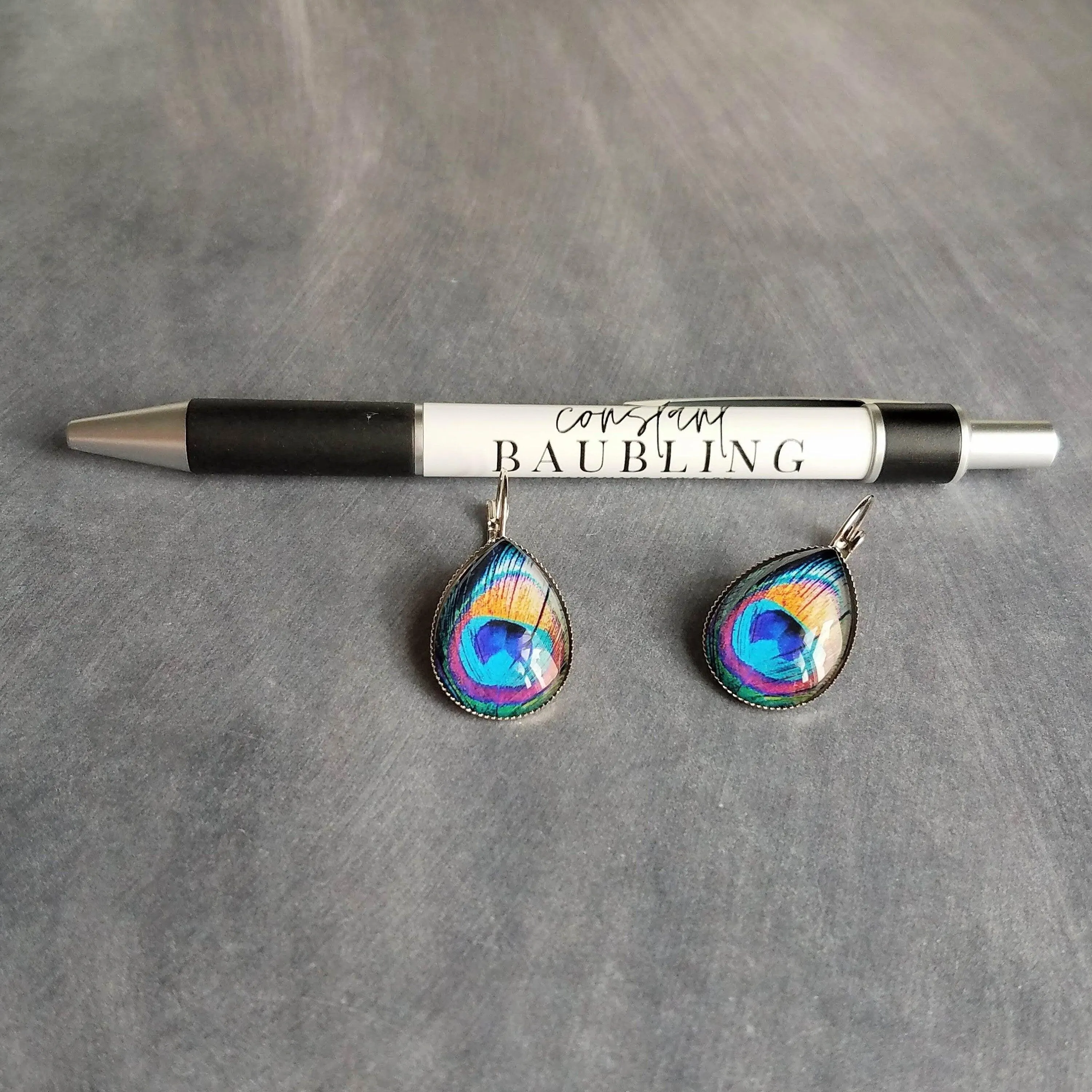 Peacock Earrings, feather earrings, silver earrings, statement earrings bright color teal lever back earrings hypoallergenic stainless steel