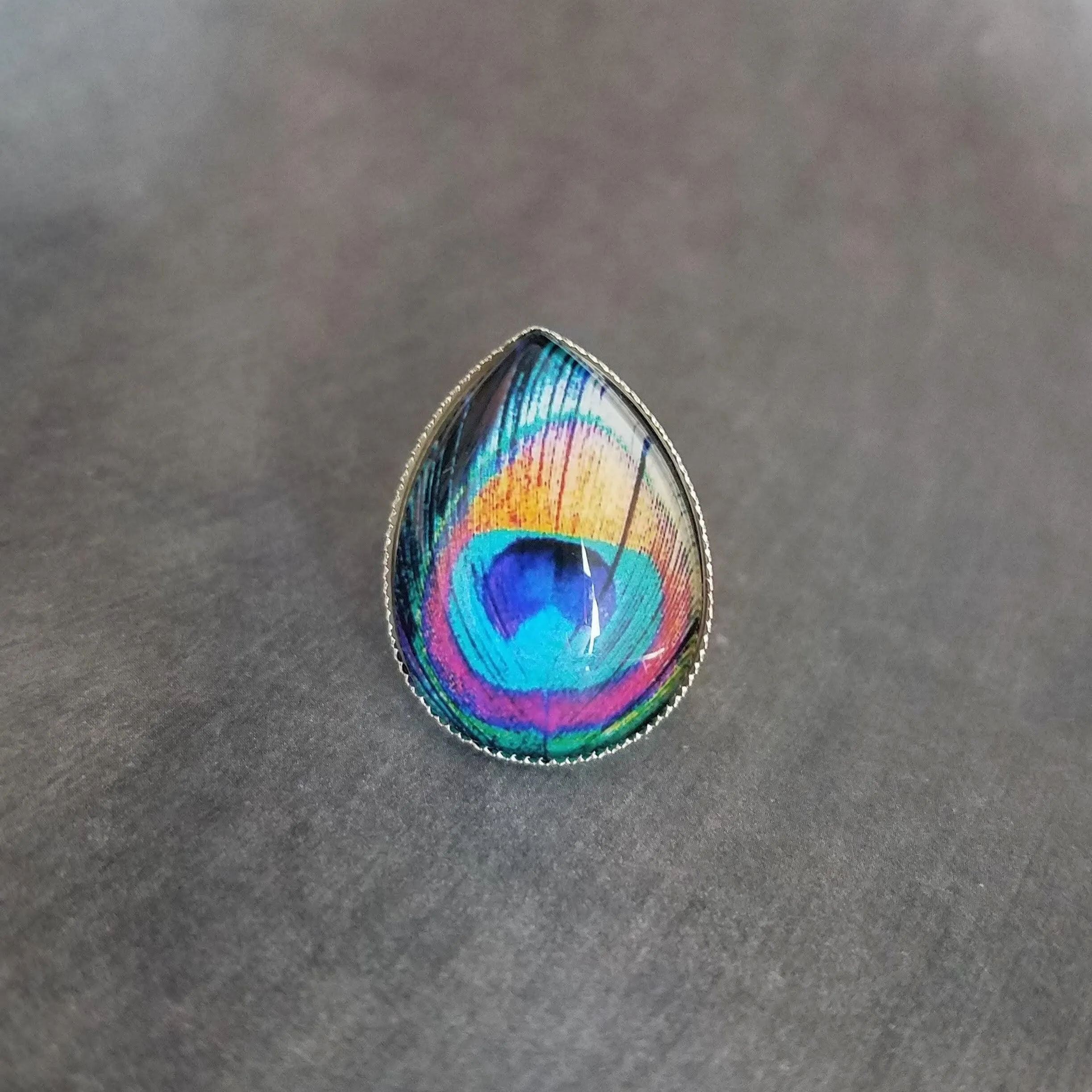 Peacock Earrings, feather earrings, silver earrings, statement earrings bright color teal lever back earrings hypoallergenic stainless steel
