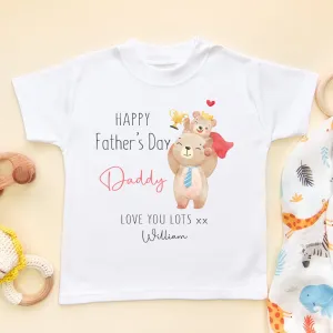 Personalised Happy Father's Day Cute Bears Toddler & Kids T Shirt