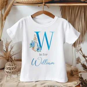 Personalised Name Boy Peter Rabbit Inspired Toddler & Kids T Shirt