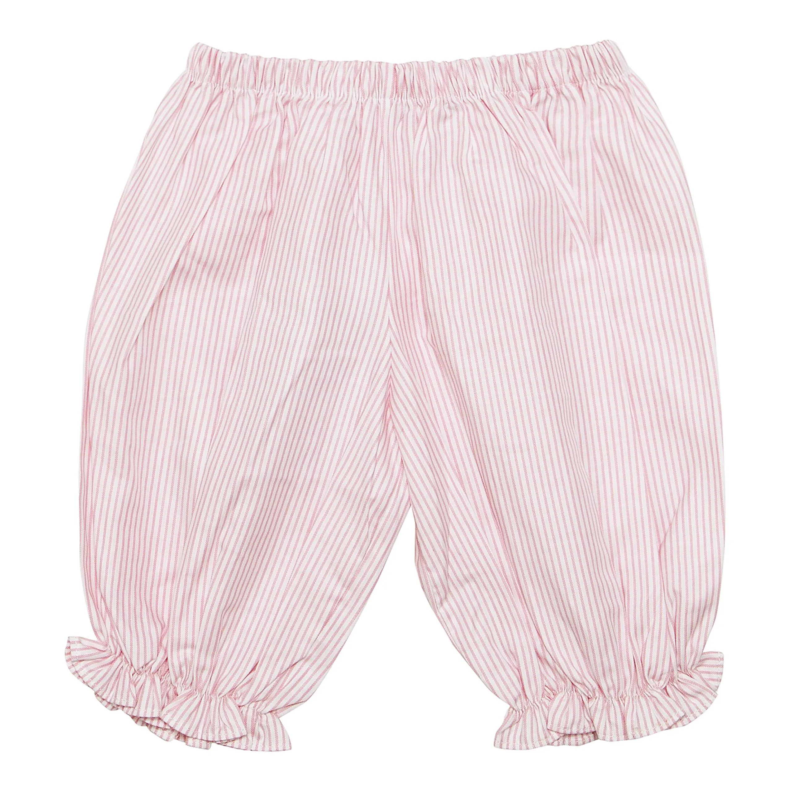 Pima Cotton Stripy Shorts Set - Red
