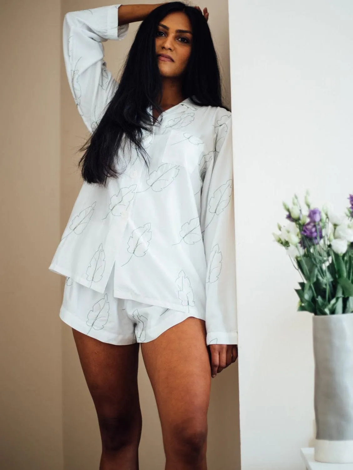Pino Edition Bamboo Vegan Silk Pyjama Shorts | Palm