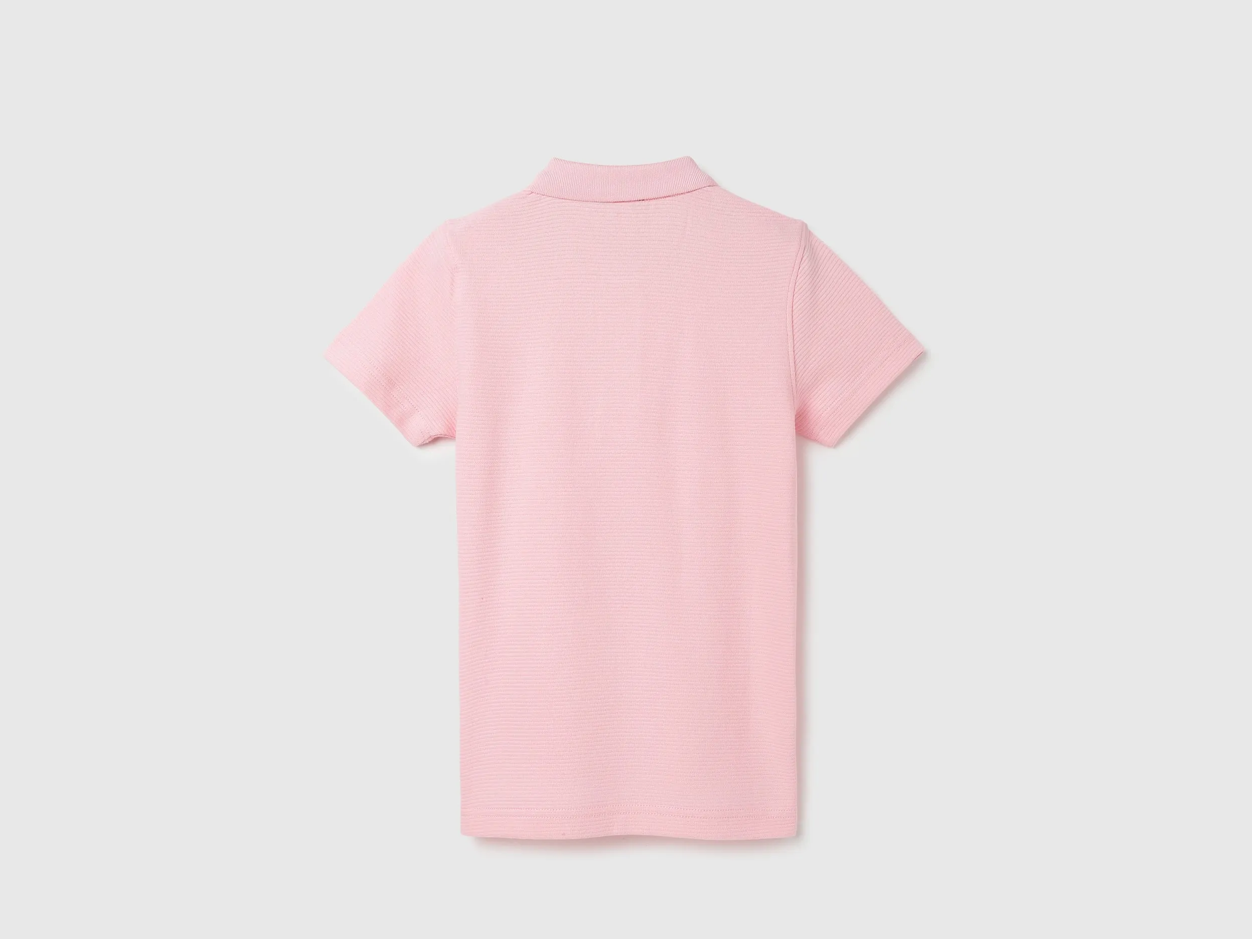 Polo Neck Textured Pattern T-Shirt